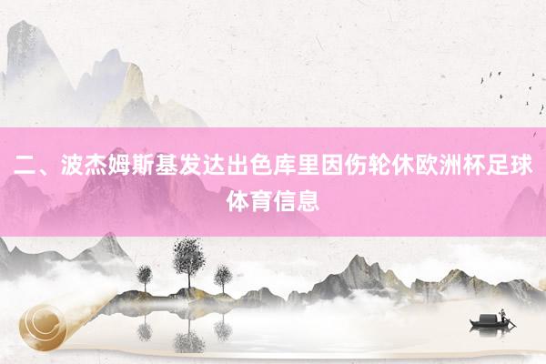 二、波杰姆斯基发达出色库里因伤轮休欧洲杯足球体育信息