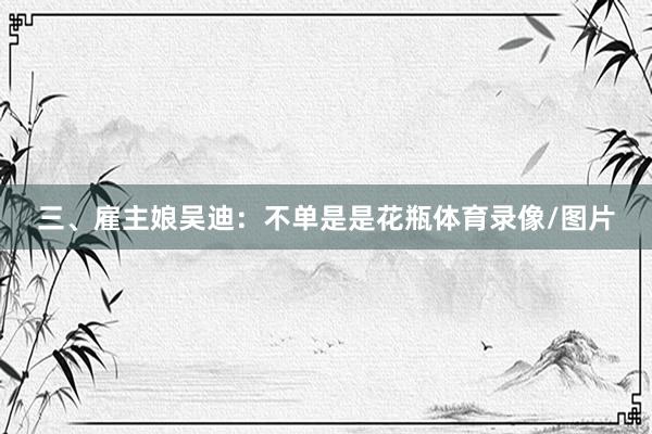三、雇主娘吴迪：不单是是花瓶体育录像/图片