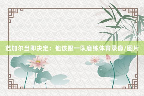 范加尔当即决定：他该跟一队磨练体育录像/图片