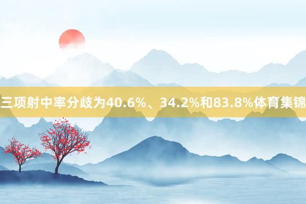 三项射中率分歧为40.6%、34.2%和83.8%体育集锦