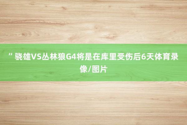 ”　　骁雄VS丛林狼G4将是在库里受伤后6天体育录像/图片