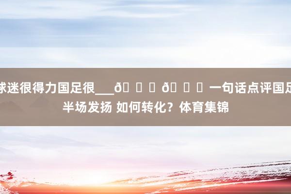 球迷很得力国足很___🙁🙁一句话点评国足半场发扬 如何转化？体育集锦