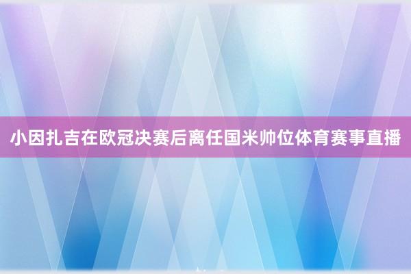 小因扎吉在欧冠决赛后离任国米帅位体育赛事直播