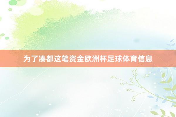 为了凑都这笔资金欧洲杯足球体育信息