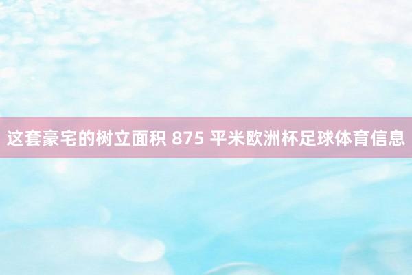 这套豪宅的树立面积 875 平米欧洲杯足球体育信息