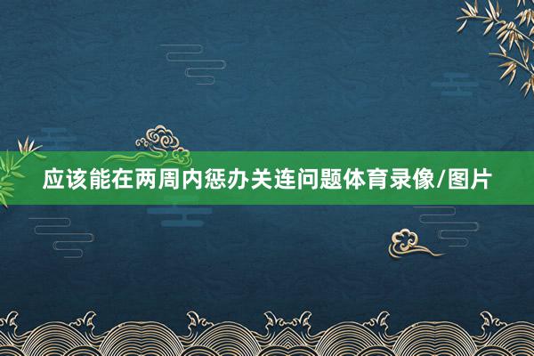 应该能在两周内惩办关连问题体育录像/图片