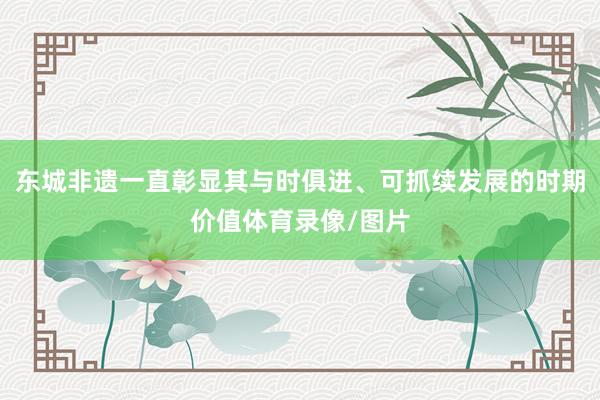 东城非遗一直彰显其与时俱进、可抓续发展的时期价值体育录像/图片