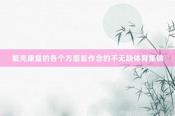 躯壳康复的各个方面皆作念的不无缺体育集锦