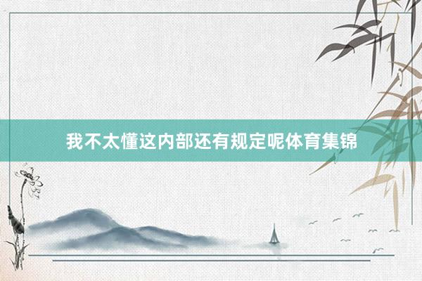 我不太懂这内部还有规定呢体育集锦