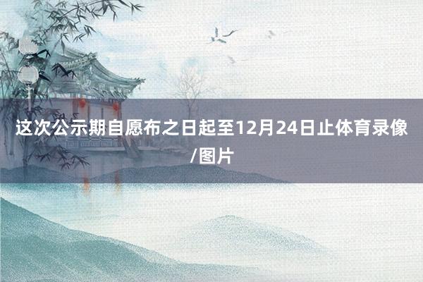 这次公示期自愿布之日起至12月24日止体育录像/图片