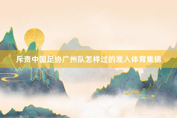 斥责中国足协广州队怎样过的准入体育集锦