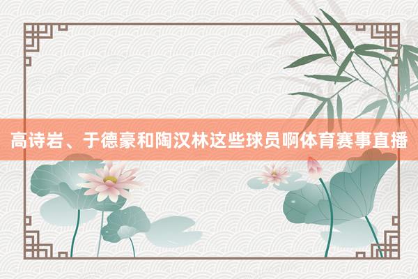 高诗岩、于德豪和陶汉林这些球员啊体育赛事直播