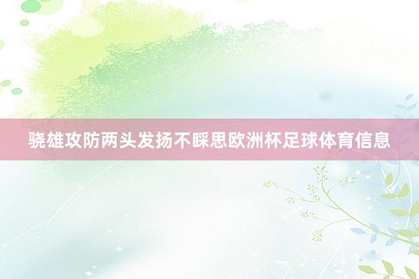 骁雄攻防两头发扬不睬思欧洲杯足球体育信息