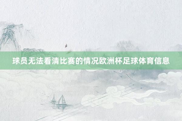 球员无法看清比赛的情况欧洲杯足球体育信息