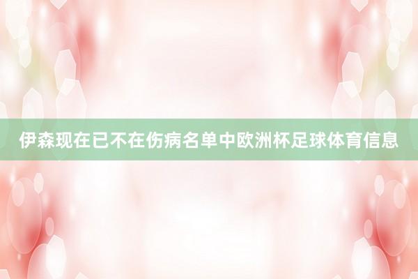 伊森现在已不在伤病名单中欧洲杯足球体育信息
