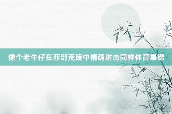 像个老牛仔在西部荒废中精确射击同样体育集锦