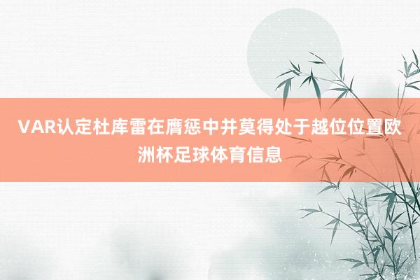 VAR认定杜库雷在膺惩中并莫得处于越位位置欧洲杯足球体育信息