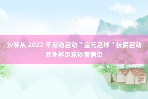 沙特从 2022 年启动启动＂金元足球＂技俩启动欧洲杯足球体育信息