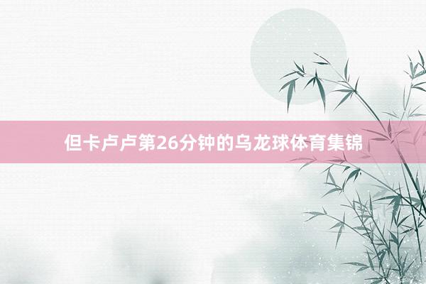但卡卢卢第26分钟的乌龙球体育集锦
