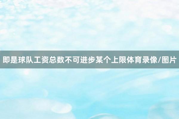 即是球队工资总数不可进步某个上限体育录像/图片