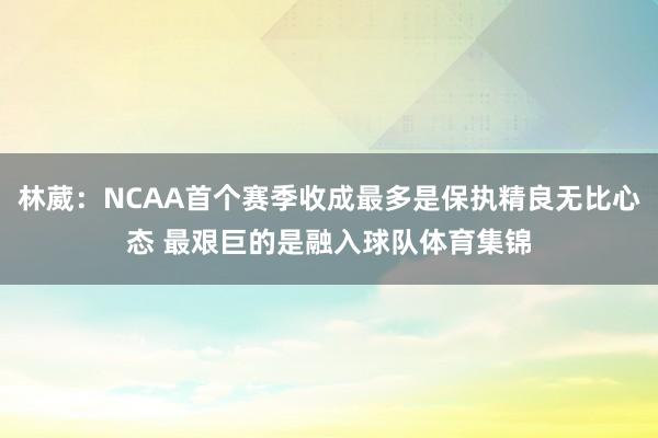 林葳:NCAA首个赛季收成最多是保执精良无比心态 最艰巨的是融入球队体育集锦