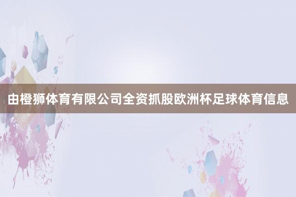 由橙狮体育有限公司全资抓股欧洲杯足球体育信息